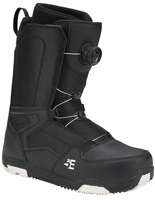 5th Element ST Lace and Dial Snowboard Boots for Men - Black Compatible with Strap Snowboard Bindings- Waterproof Liners -All Mountain Snowboarding Men Size (ATOP DIAL-Black 25, 7.0)