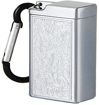 Mini Portable Metal Smell-Proof Cigarette Ashtray with Key Chain for Travelling and Outdoor Use