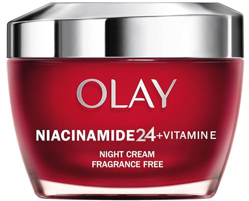 Olay Niacinamide 24 + Vitamin E Moisturiser, Night Cream With 99% Pure Niacinamide Vitamin E & Shea Butter' Fragrance Free, 50ml