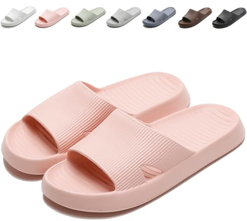 Anmerl Duschtofflor för Män och Kvinnor, Mjuka Bekväma Ultralätta Sommar Tofflor Sandaler, Halkfria och Snabbtorkande Badrum-Duschskor