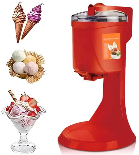 Macchina per gelato Soft Serve, Frullatore portatile, Facile da usare e pulire, Automatico, 1 litro, 220V, Perfetta per gelato, sorbetto e dolci surgelati artigianali a casa,Red