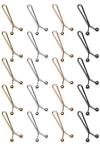 20 Pezzi Clip di Riduzione della Vita per Pantaloni, Pulsanti di Regolazione Senza Cuciture Ingrandire o Restringere la Taglia, Polsini e Gambe Pantaloni Argento, Oro, Nero, Oro Rosa