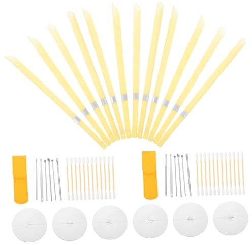 TOVINANNA 2sets Candele Per Rimozione Del Cerume Per Adulti Kit Con Piastra Protettiva Realizzato Con Ingredienti Naturali Per Pulizia Delle Orecchie Con Aromaterapia Per Relax