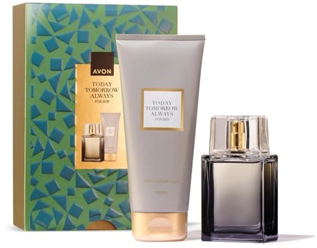 AVON Today Tomorrow Always For Him Gift Set, with Eau de Toilette 75ml & Hair and Body Wash 200ml in a Gift Box, Woody & Floral Fragrance, Neroli Oil, Vanilla & Vetiver, Long-Lasting Formula