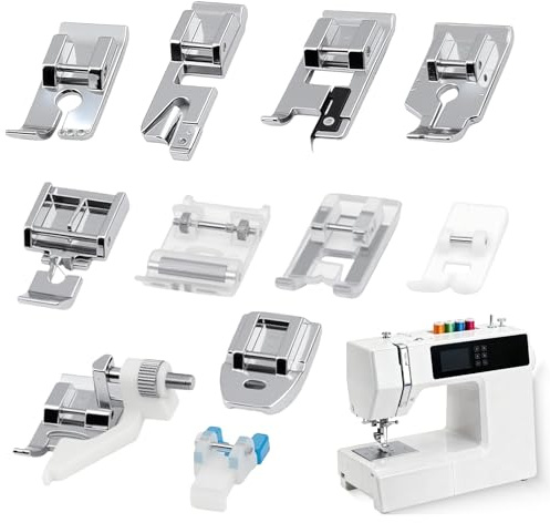 11pcs Pieds Presseurs en Métal pour Machine à Coudre, Pieds Universels Compatibles Brother, Singer, Janome, Babylock, Elna, Toyota, Accessoires Couture Résistants