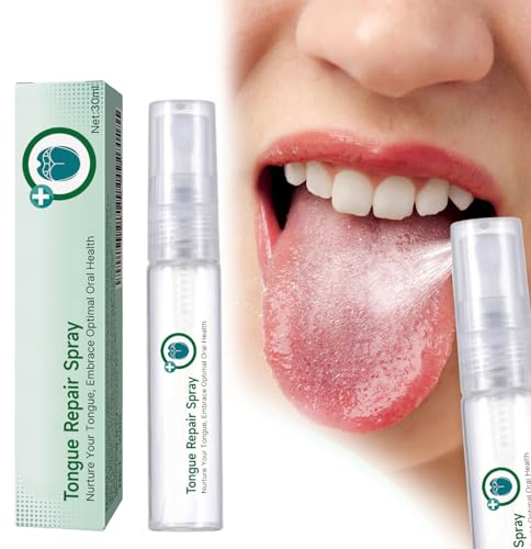 Spray para Reparar Lengua,Spray Revestimiento Blanco y mal Aliento,Aliviar la Lengua Spray,Spray Bucal Aliento Fresco,Spray Hidratante para la Boca Seca,Spray para Cuidado Bucal