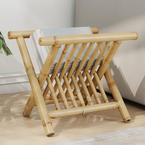 Ziaphsol Porte-revues en bambou - 42 x 30,5 x 34,5 cm - Pour magazines, journaux, prospects, collecteurs, ordre dans le salon, le bureau - Avec étagère peu encombrante