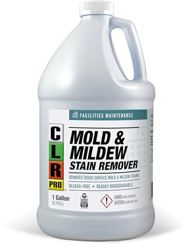 CLR PRO Heavy Duty Bleach-Free Mold and Mildew Stain Remover, 1 Gallon Bottle, Unscented Multi-Surface Stain Remover, Works on Tile, Wood, Concrete, Glass and More