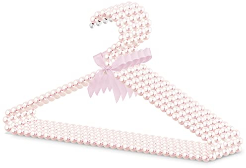 Linkidea Kleiderbügel, Kunstperlen, 5 Stück, Großpackung, Multipackung, Elegante Kleidung, Kleid, Hochzeit, Shop, Hosenbügel, Schrank, Mantel, Aufbewahrung, Organizer, Standard-Kleiderbügel (rosa)