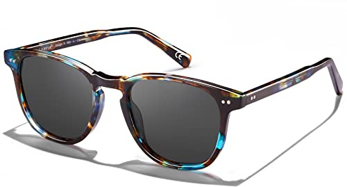 Carfia Rétro Lunettes de Soleil Femmes Polarisées Cat.3 Protection UV400 Cadre en Acétate Parfaites pour Voyager CA5285