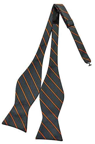AUSUAYA Herrfluga, klassisk fluga självbindemedel för män kostym & skjorta & smoking män bow tie for boy DE-M-S-B8, Brons med svart randig, En Storlek