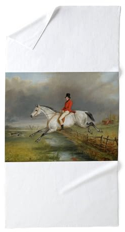 CafePress Clearing The Fence On The Hunt 30x60 Absorbent Cotton Back, Soft Beach, Pool Towel