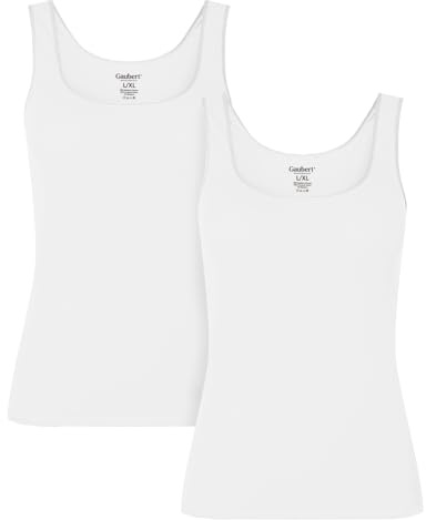 BestSale247 2-pack damundertröja linne av mjukt bambumyg, 2-pack/vit, L-XL