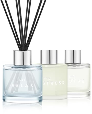 DIUFJAG Profumatore per Ambienti 3 Pack 50ml Fresia/Gelsomino Tè Bianco/Citronella Zenzero,Diffusore Profumo Ambiente con 12 Bastoncini,per Bagno,Appartamento,Decorazione Della Casa