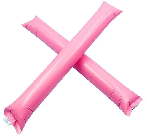 Pandiui23 Confezione da 30 paia di tamburi gonfiabili rumorosi in plastica. Articoli per feste e animazione. Bastoni per feste ideali per calcio, feste, compleanni, comunione (60, Rosa)