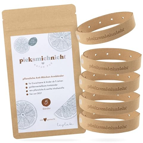 pieksmichnicht Pflanzliche Anti-Mücken Armbänder Mückenschutz Insektenschutz für Kinder und Erwachsene Outdoor Camping Mosquito DEET frei