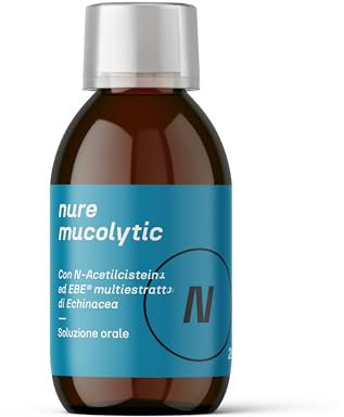 NURE Mucolytic Soluzione Orale 200 ml | Integratore sciroppo tosse, mucolitico fluidificante catarro | Echinacea, miele millefiori, n-acetilcisteina