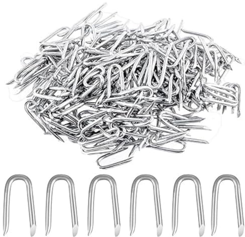 30mm galvanised U nails for Fencing Heavy Duty U Shaped Nails Fence Staples for Wire Mesh and Woven Fencing Garden Mesh Fasteners Staples Nails Pack of 500g
