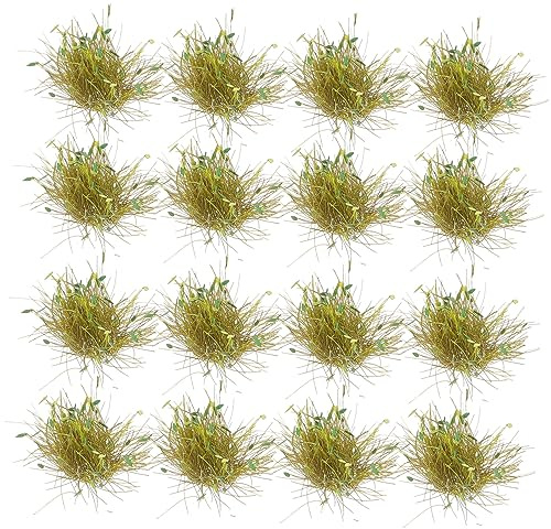 DOITOOL Touffes d'herbe Miniature Gazon Synthétique pour Modélisme Ferroviaire et Diorama, 28 Pièces Vert Naturel, Décor Paysage DIY, Accessoires pour Trains Miniatures et Scènes