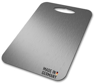 BEHE - Tagliere in acciaio inox prodotti in Germania, igienici, antiscivolo, per la cucina, antibatterici e privi di BPA (set da 130 x 210 cm, con maniglia)
