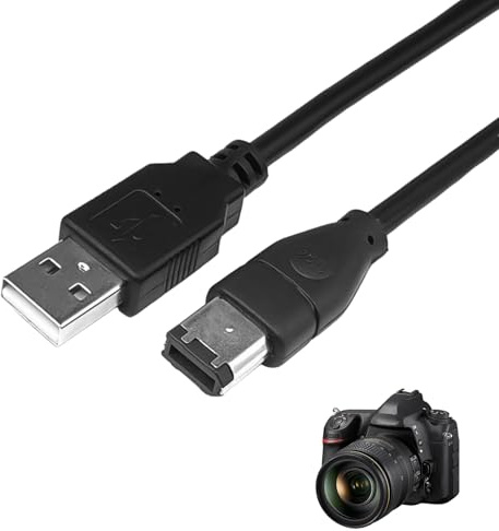 1.8M FireWire to USB Adapter Cable - IEEE 1394 6-Pin Male to USB 2.0 Male Converter for Printer/Camera/Hard Drive (Data Transfer, 400Mbps)