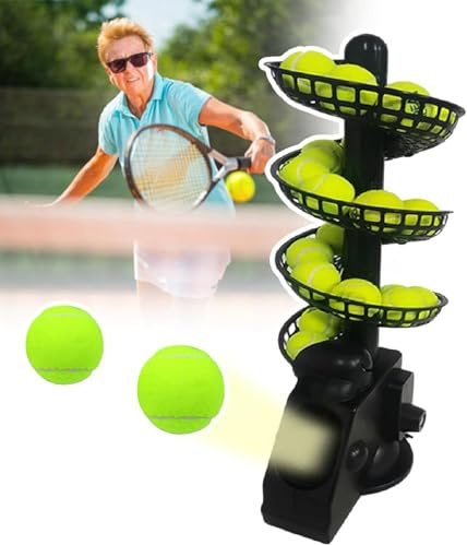 JingNian MáQuina De Saque De Tenis Ligera, MáQuina De Lanzamiento De Pelotas De Tenis, Alimentador De Pelotas De Tenis para Entrenamiento De Todos Los Niveles