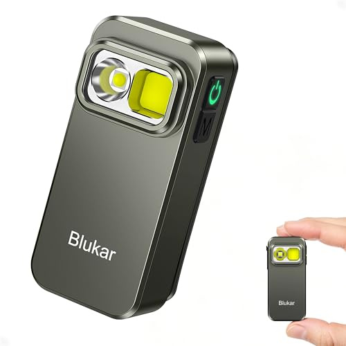 Blukar Linterna LED Recargable de Clip, SúperBrillante EDC Linternas, 5 Modos&4 Niveles de Brillo, IPX6 Impermeable Portátil Flashlight, Larga Duración para Camping/Senderismo/Emergencia Al Aire Libre