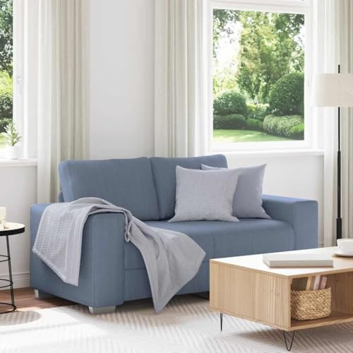 GeenYuu Tvåsitsig soffa blå 120 cm, manchestertyg, modern relaxsoffa för vardagsrum, sovrum, arbetsrum, bekväma sittmöbler