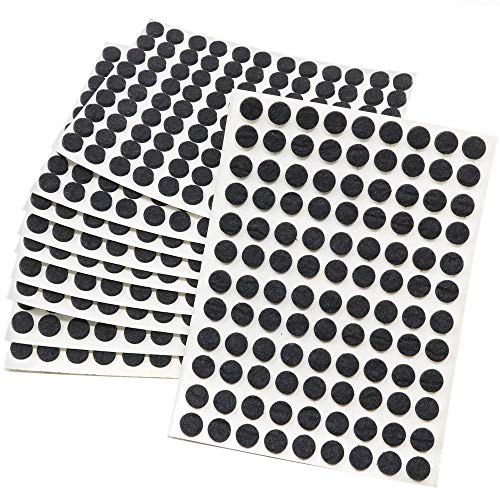 Adsamm® / 1080 x Selbstklebende Filzgleiter/Schwarz/ø 10 mm/Rund/Möbelgleiter aus Filz mit 3.5 mm Stärke/Möbel- und Bodengleiter
