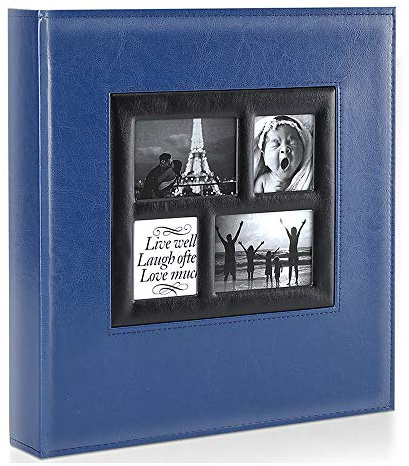 Benjia Photo Album 1000 Pockets 6x4 Photos, Extra Large Size Leather Cover Slip in Wedding Family Photo Albums that Holds 1000 6x4 / 10x15cm Photos Pictures Blue
