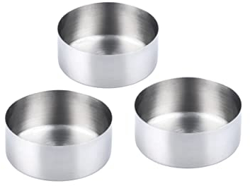 chg Teelichthalter 3 Stück aus rostfreiem Edelstahl, Silber