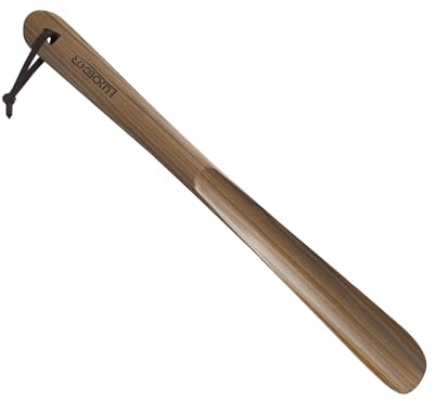 Luxdecor Long Handled Wooden Shoehorns- 15in Wooden Long Handle Shoe Horn for Seinors Men Boot Jack Shoe Helper for Women