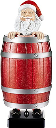 Rolig cigaretthållare, cigarettdispenser, träfat, tomte i träfat, parodi och cigaretter (jultomten)