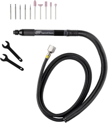 Ingersoll Rand Kit Amoladora de Lápiz 320 PGK, Amoladora Neumática, Limpieza Final y Pulido, 5 Puntas Montadas Incluidas, 5 Fresas de Carburo