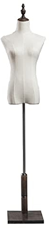 Maniquí De Torso De Maniquí De Sastre Femenino, Torso De Maniquí Femenino, Forma De Vestido De Mujer Ajustable De 55-67 Pulgadas De Altura, Maniquí Con Cubierta De Lino, Estante De Exhibición De Tien