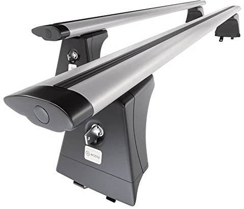 Mossa - Alu-Dachträger kompatibel mit Hyundai i40 Kombi (2015-2018) - silbern Dachträger Dachgepäckträger - integrierte Relinge 2