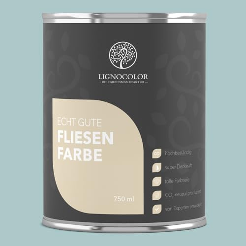 Lignocolor Fliesenfarbe matt | hochbeständige Farbe für Wand- & Bodenfliesen (Frozen matt, 750 ml) | hochdeckend für den Innenbereich