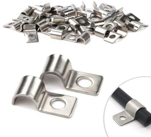 Lonely high heels 30 Stück Kabelschellen Metall Rohrschellen 6mm Einzelloch U-Rohrschellen Befestigungsschelle V2A Edelstahl 304 Rohrbefestigung für Ø 6-7mm Kabel Wasserrohre Unterputz Installation