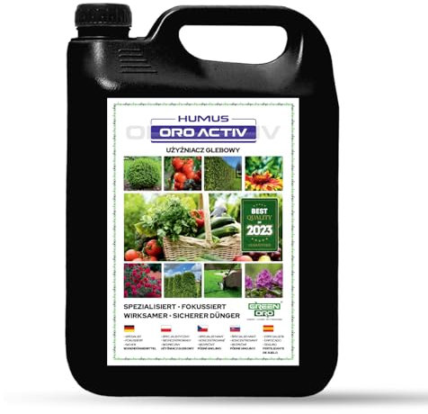 GREEN ORO HUMUS ORO ACTIV 5L - Engrais liquide organique - Améliorateur de sol pour plantes fleuries