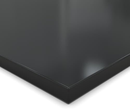 Pannello truciolato da 28 mm, nero segnaletico, rivestito in resina melaminica, lunghezza fino a 200 cm, pannelli decorativi con pattumiera da 2 mm, a scelta: 90 x 50 cm (bordo in ABS completo)