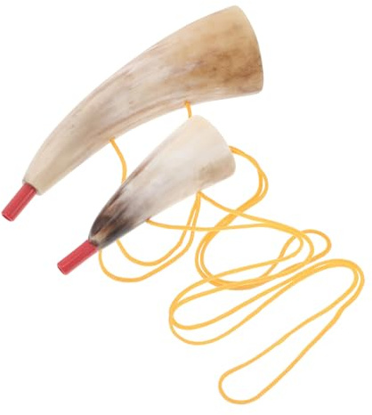 Gatuida 2 Piezas Cuerno Vikingo Soplador de Buey Medieval Trompeta para Cosplay Halloween Fiestas Accesorios Vikingos Sonido Potente Portátil
