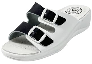 JOMIX Chanclas Mujer Ajustables Sandalias Cómodas con Plantilla Suave y Suela Estructurada Zuecos de Verano para Interior Exterior Navy 40
