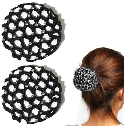 CATZUM Retina per Capelli Chignon 2 Pezzi Nero – Invisibile, con Elastico per Danza, Balletto, Sport & Acconciature Perfette e Resistenti.