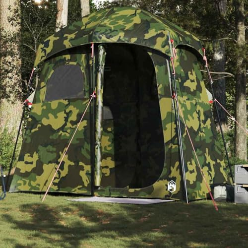 kithwjll Tienda de campaña para ducha para 2 personas, diseño de camuflaje, impermeable, con 256 x 136 x 225 cm, poliéster con revestimiento de poliuretano, ligera tienda de trekking con cubierta