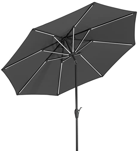 Schneider Sonnenschirm Blacklight, anthrazit, ca. 270 cm rund, 790-15, Gestell Aluminium, Bespannung Polyester, 6 kg