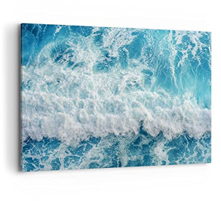 Quadri Moderni Soggiorno mare onda oceano Quadro su Tela 120x80cm Stampe da Parete Camera da Letto Cucina 1 pezzo Wall Art Canvas Grandi XXL Decorazione Murale Grafica Immagini AA120x80-4067