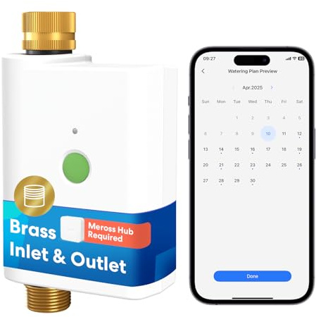 Meross Bewässerungscomputer WLAN | Hub MSH450/MSH400 Erforderlich | Automatische Bewässerung - APP Steuerung | Regenverzögerung & Wasserverbrauchsmonitor | kompatibel mit HomeKit, Alexa & Google Home