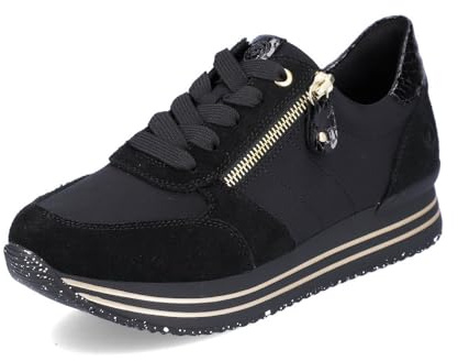 Remonte Donna Scarpe Stringate D1316, Signora Scarpe Sportive Allacciate,Soletta Removibile,Lacci,Sportivo,Scarpe Casual,Schwarz,43 EU / 9 UK