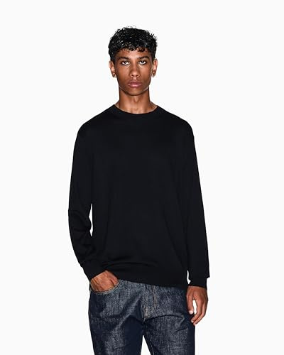 Armani Exchange Icon Project, Embroidered Logo, Maglione Uomo, Nero, M