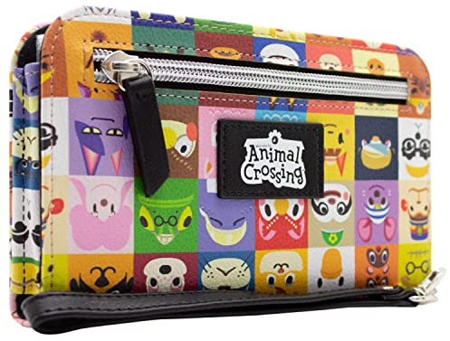 Nook New Horizons Animal Crossing Villagers Portemonnaie Bi-Fold Telefon, Münztasche & Kartenhalter, Mehrfarbig